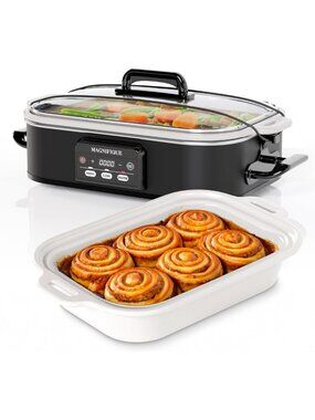4 Quart Digital Slow Cooker & Premium Ceramic Bakeware - Oven & Dishwasher Safe